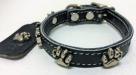 Neo-Paws black decorated leather collar for dogs