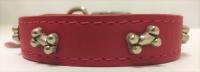 Neo-Paws red decorated leather collar for dogs