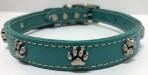 Neo-Paws green decorated leather collar for dogs