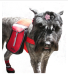 Neo-Paws red dog saddle bags for carrying essentials